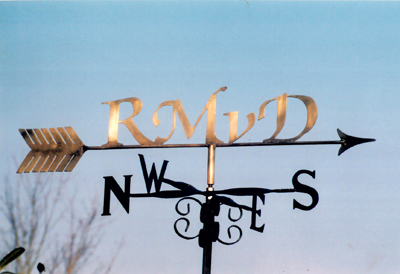 Brass Letters weather vane